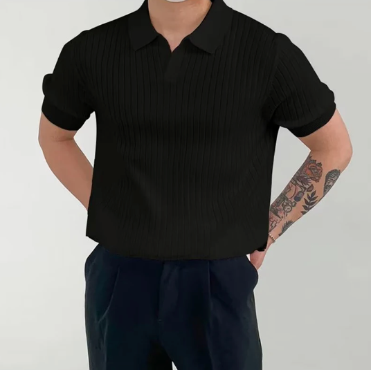 The Avery Ribbed Polo Top