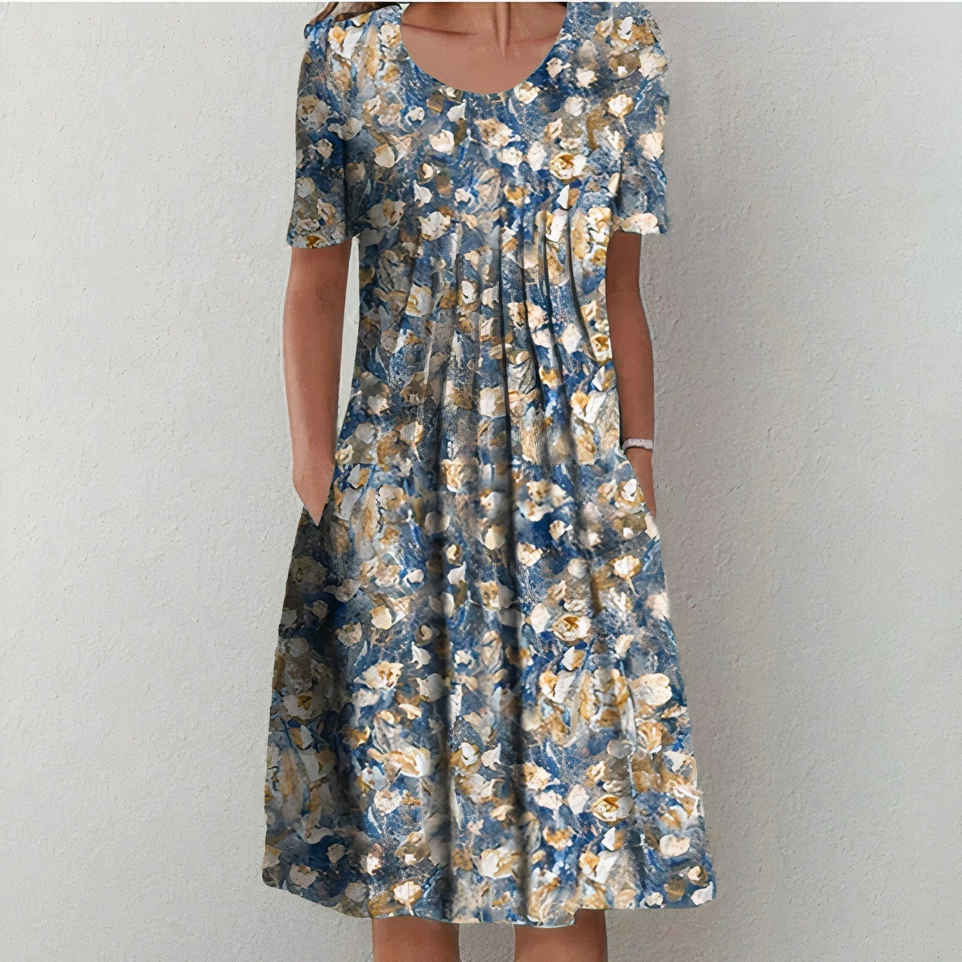 Ovelle™ | Floral Midi Dress with Pockets