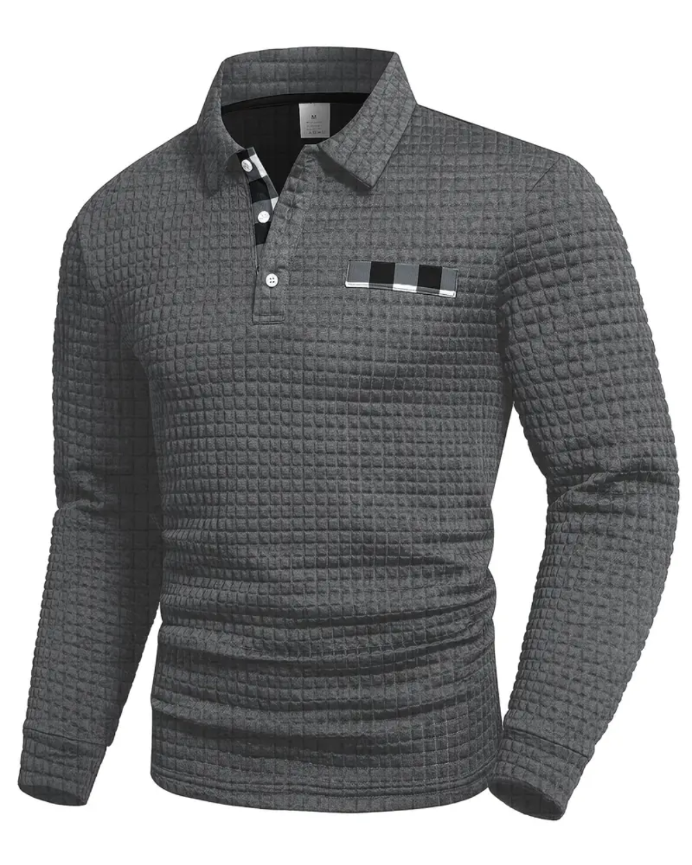 Gerippter Polo Pullover