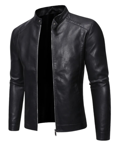 Lederjacke mit Stehkragen