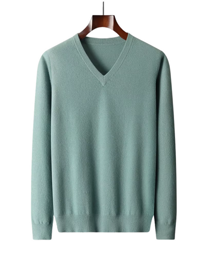 Wollpullover mit V-Ausschnitt