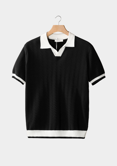 Luca Chevron Textured Polo