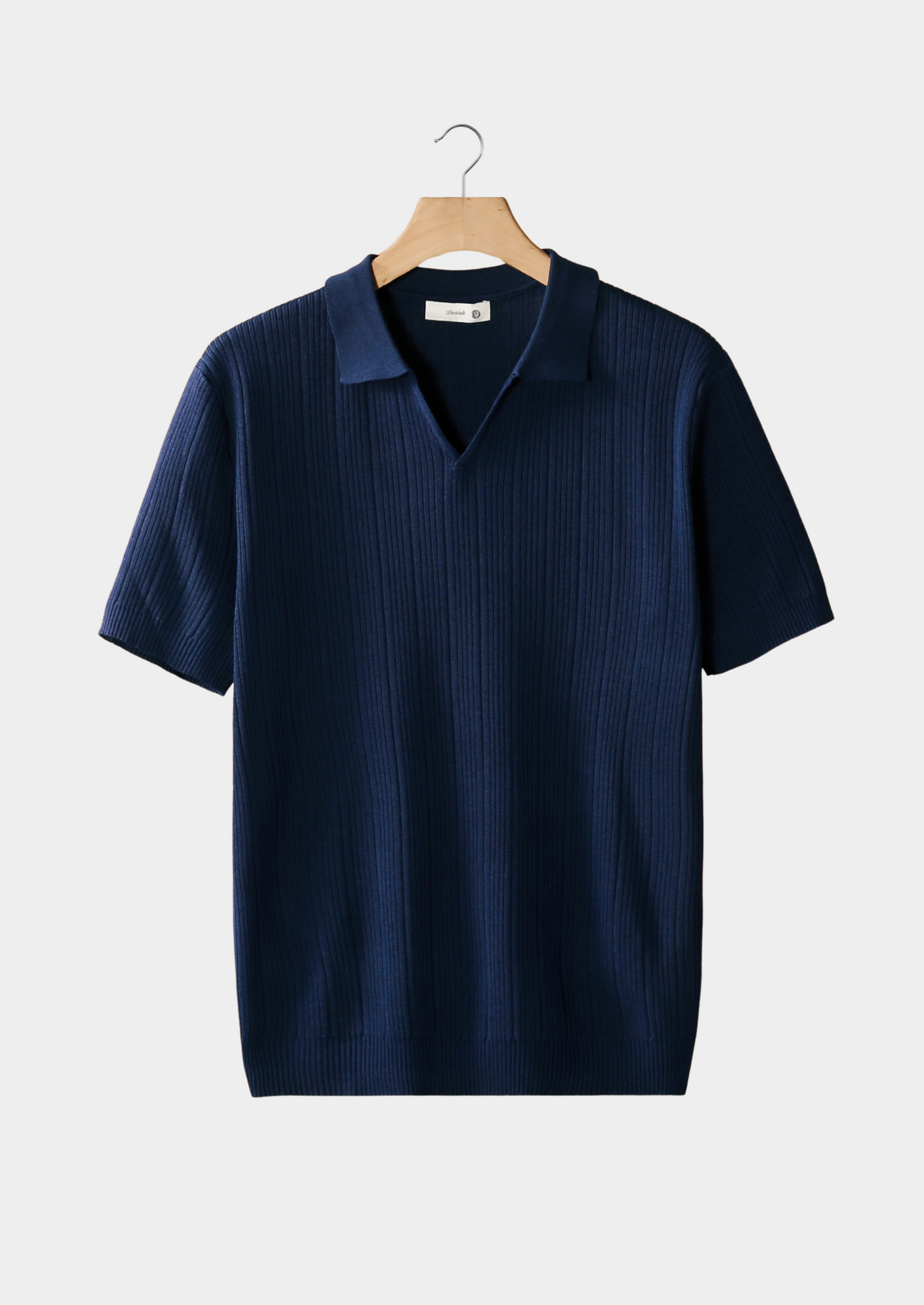 Avery Ribbed Open Collar Polo