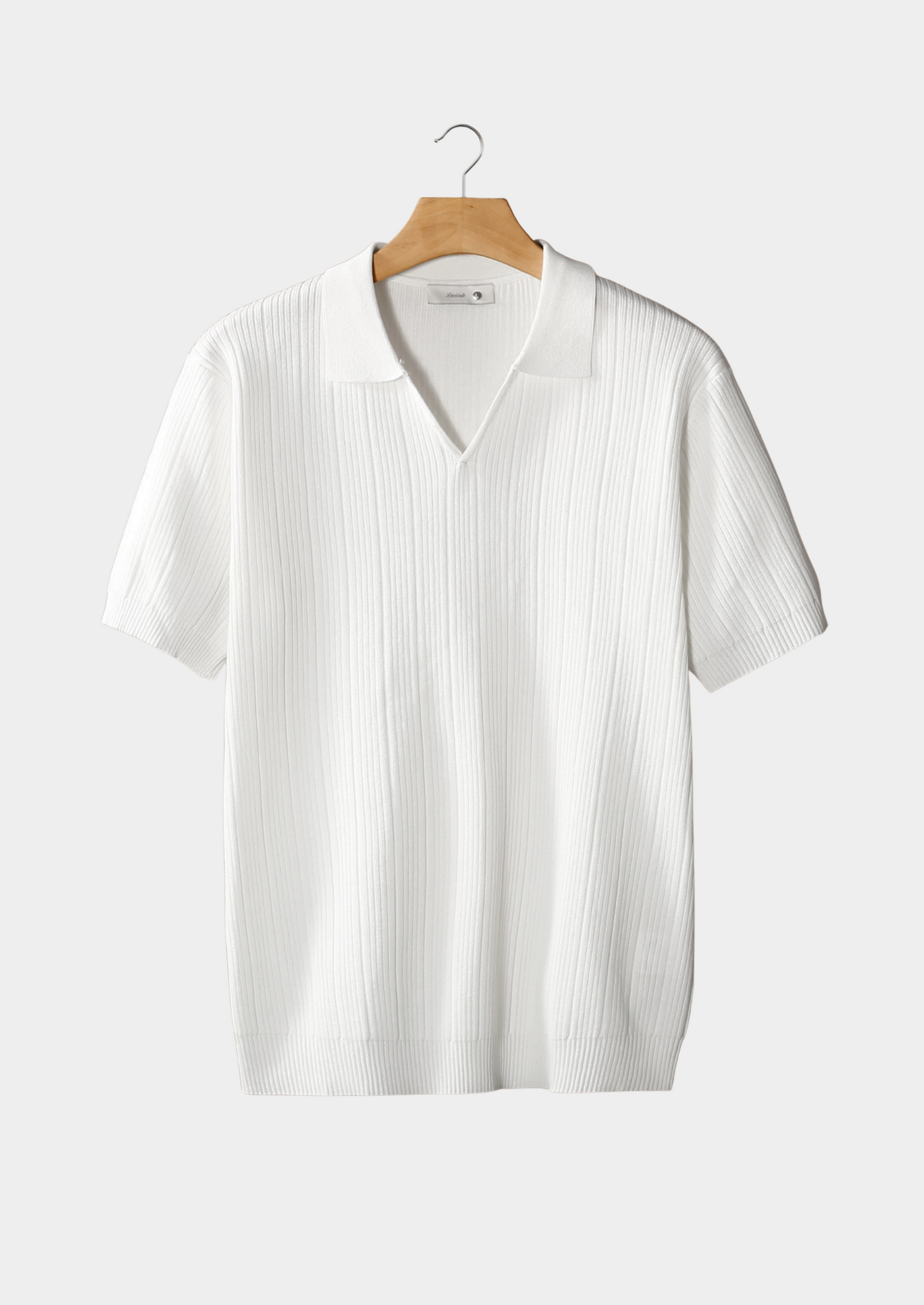 Avery Ribbed Open Collar Polo
