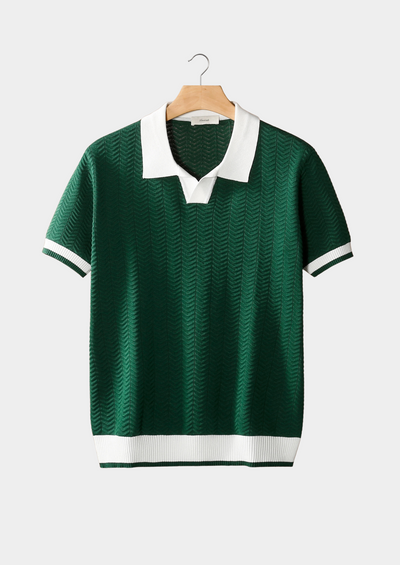 Luca Chevron Textured Polo