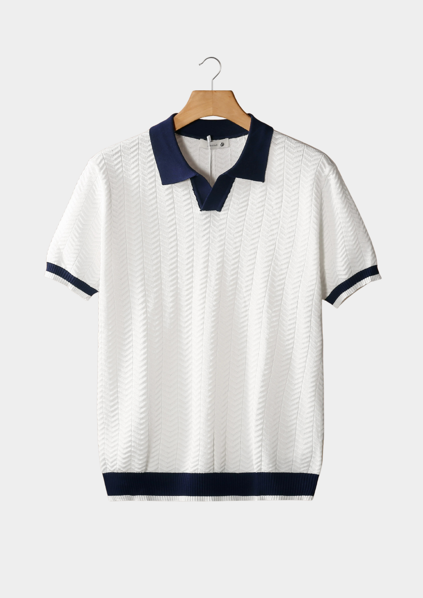 Luca Chevron Textured Polo