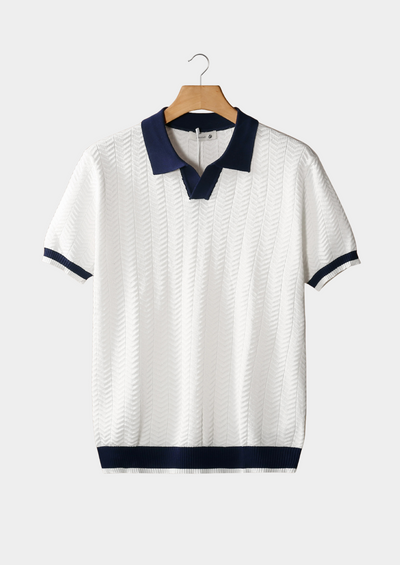 Luca Chevron Textured Polo