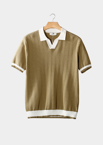 Luca Chevron Textured Polo