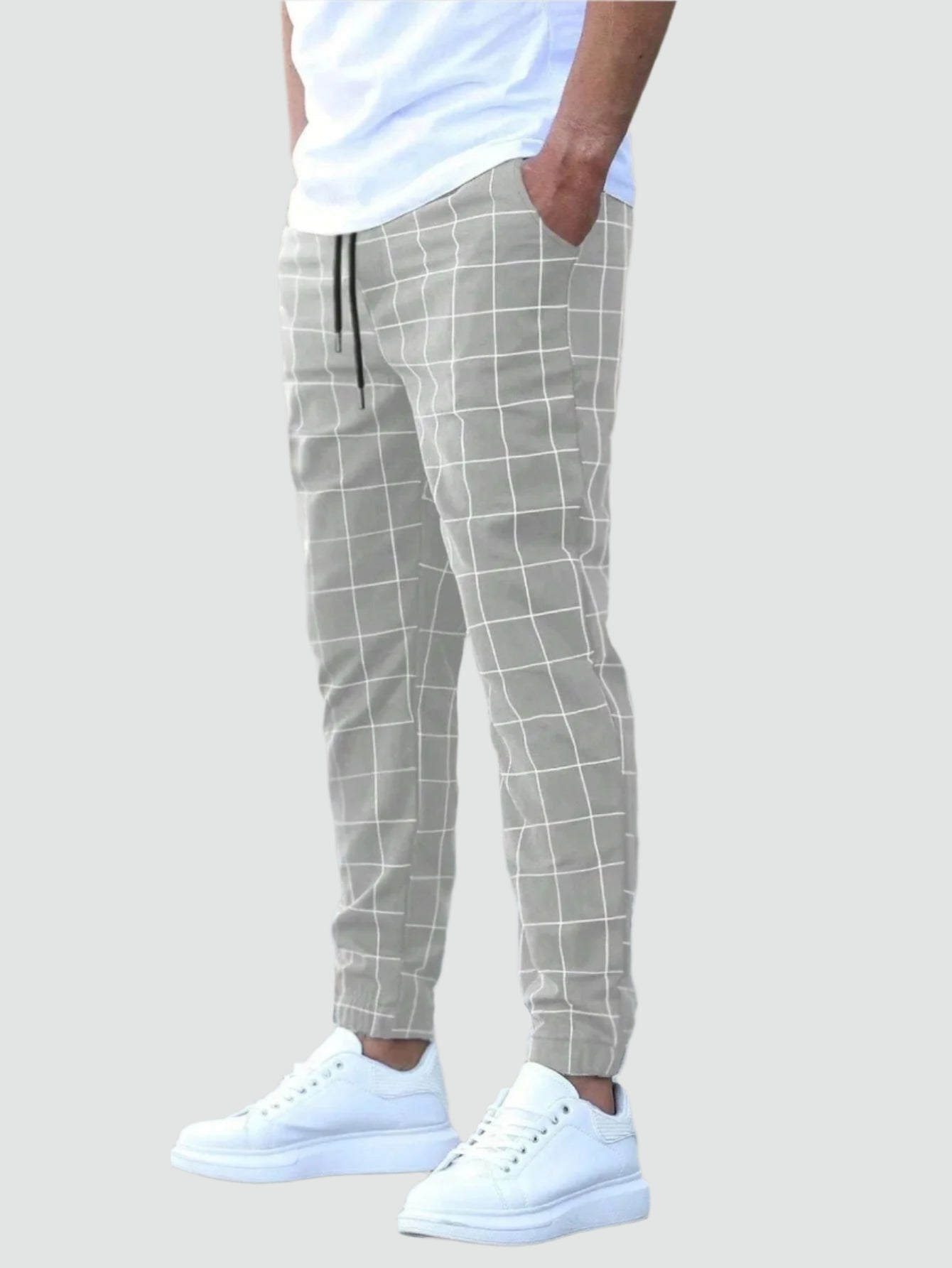 Chris - Trendy Grid Pattern Joggers