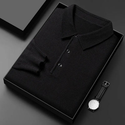 Artam - Warm Knit Long-Sleeve Polo