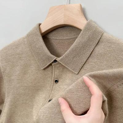 Artam - Warm Knit Long-Sleeve Polo
