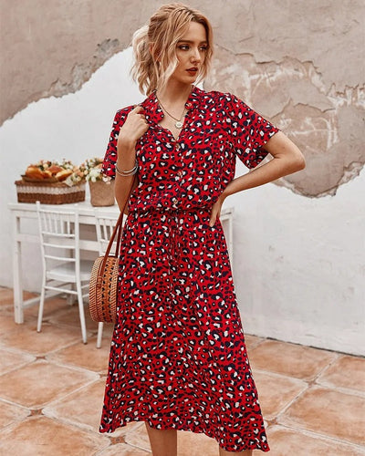 Amber | Printed V-Neck Dress