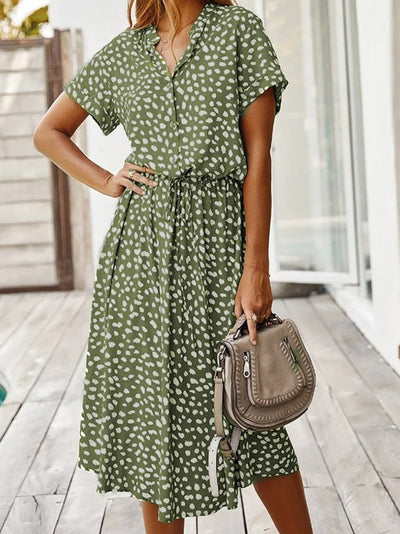 Amber | Printed V-Neck Dress