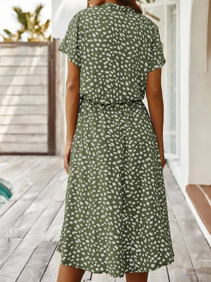 Amber | Printed V-Neck Dress