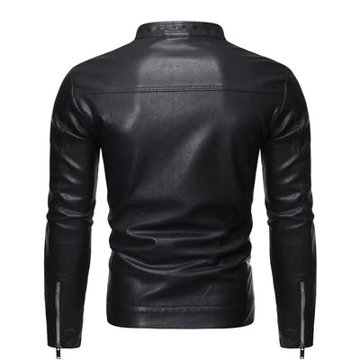 Lederjacke mit Stehkragen