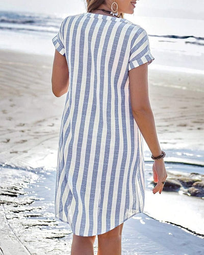 Nora | elegant striped shirt dress