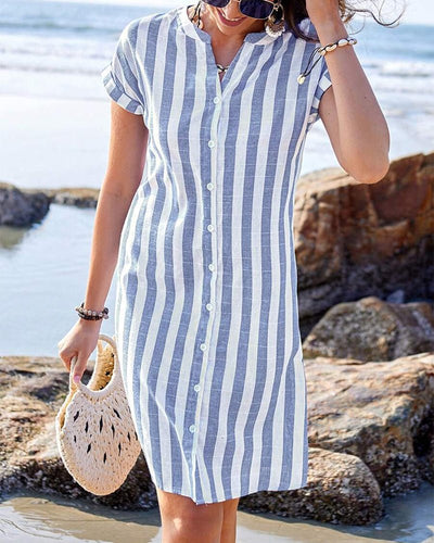 Nora | elegant striped shirt dress