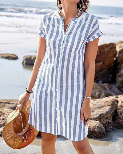 Nora | elegant striped shirt dress