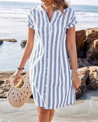 Nora | elegant striped shirt dress