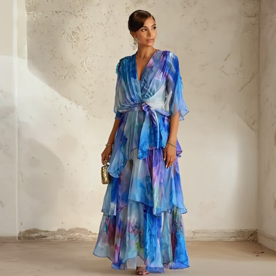 MASARA - FLORAL OVERLAY DRESS
