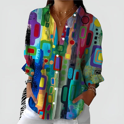 Edna blouse with geometric pattern