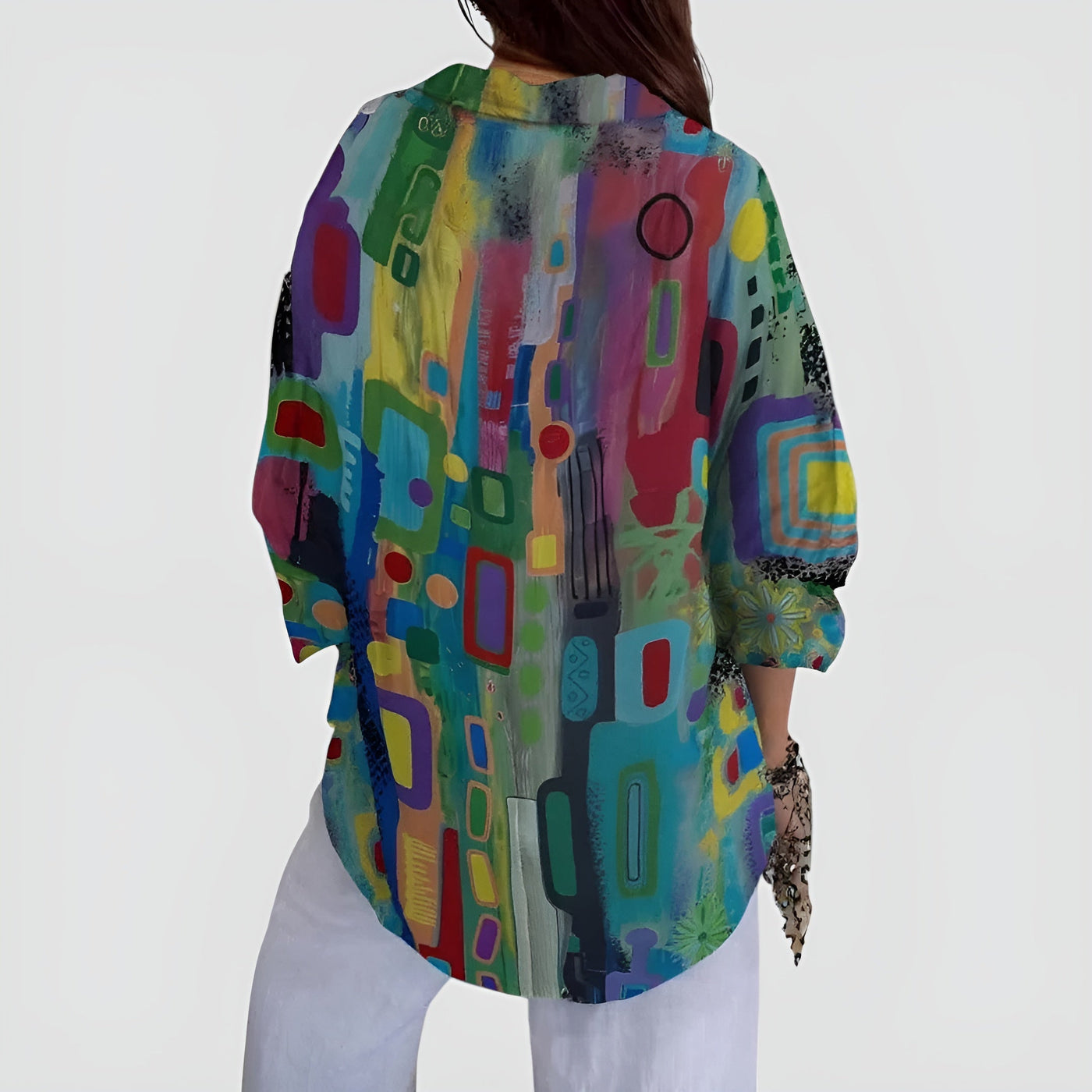 Edna blouse with geometric pattern