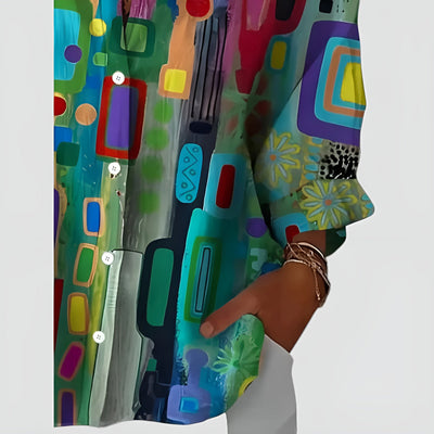Edna blouse with geometric pattern