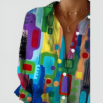 Edna blouse with geometric pattern