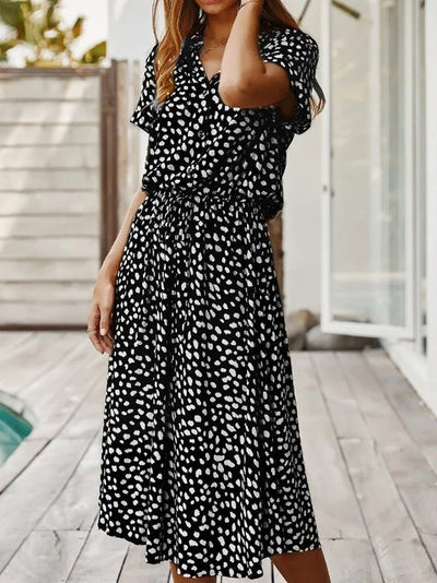 Amber | Printed V-Neck Dress