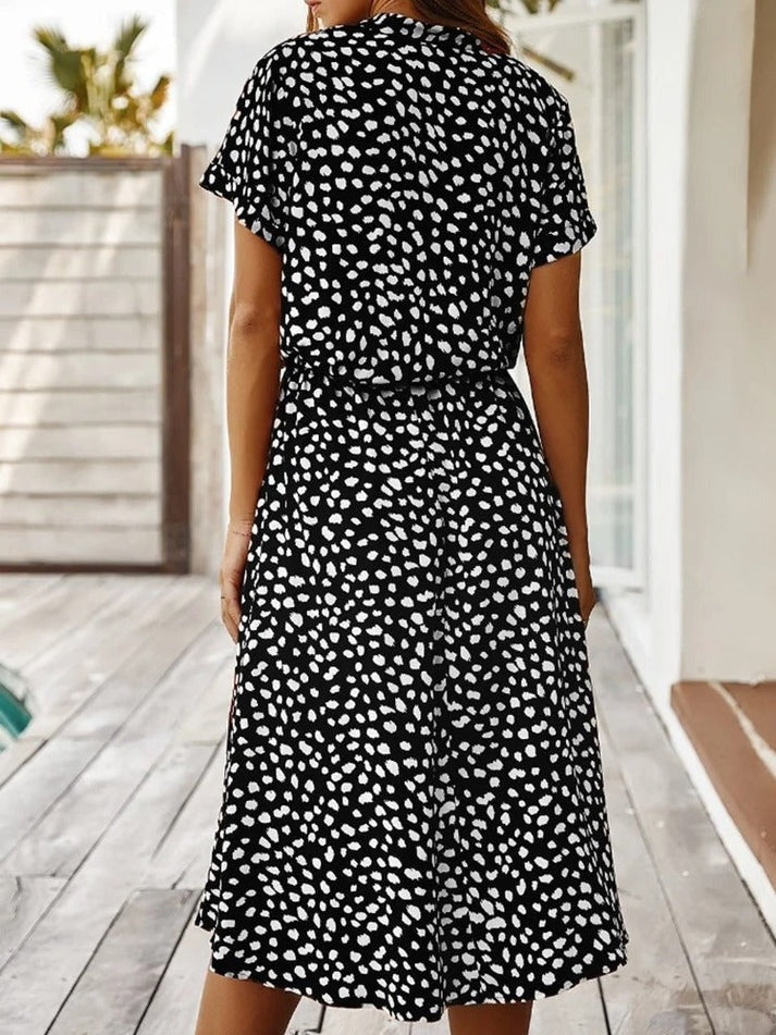 Amber | Printed V-Neck Dress