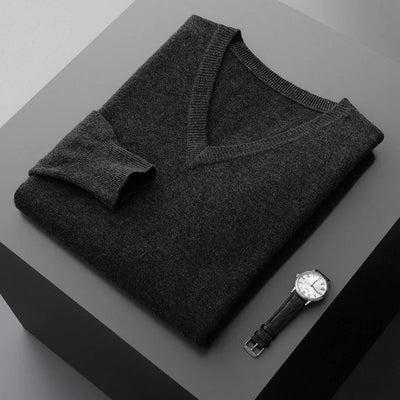 Wollpullover mit V-Ausschnitt